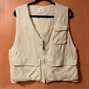 [OLDERBROTHER] Natural Cross Hatch Vest